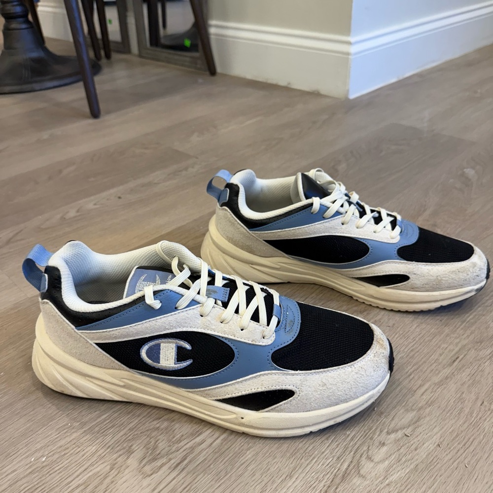 Champion Cream and Blue Athletic Shoes